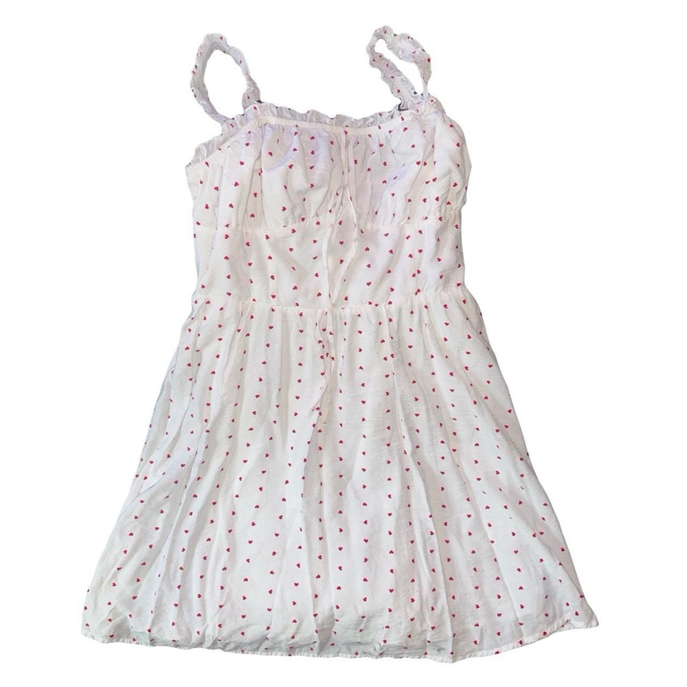 White Dress with Red heart ❤️ Polka Dots